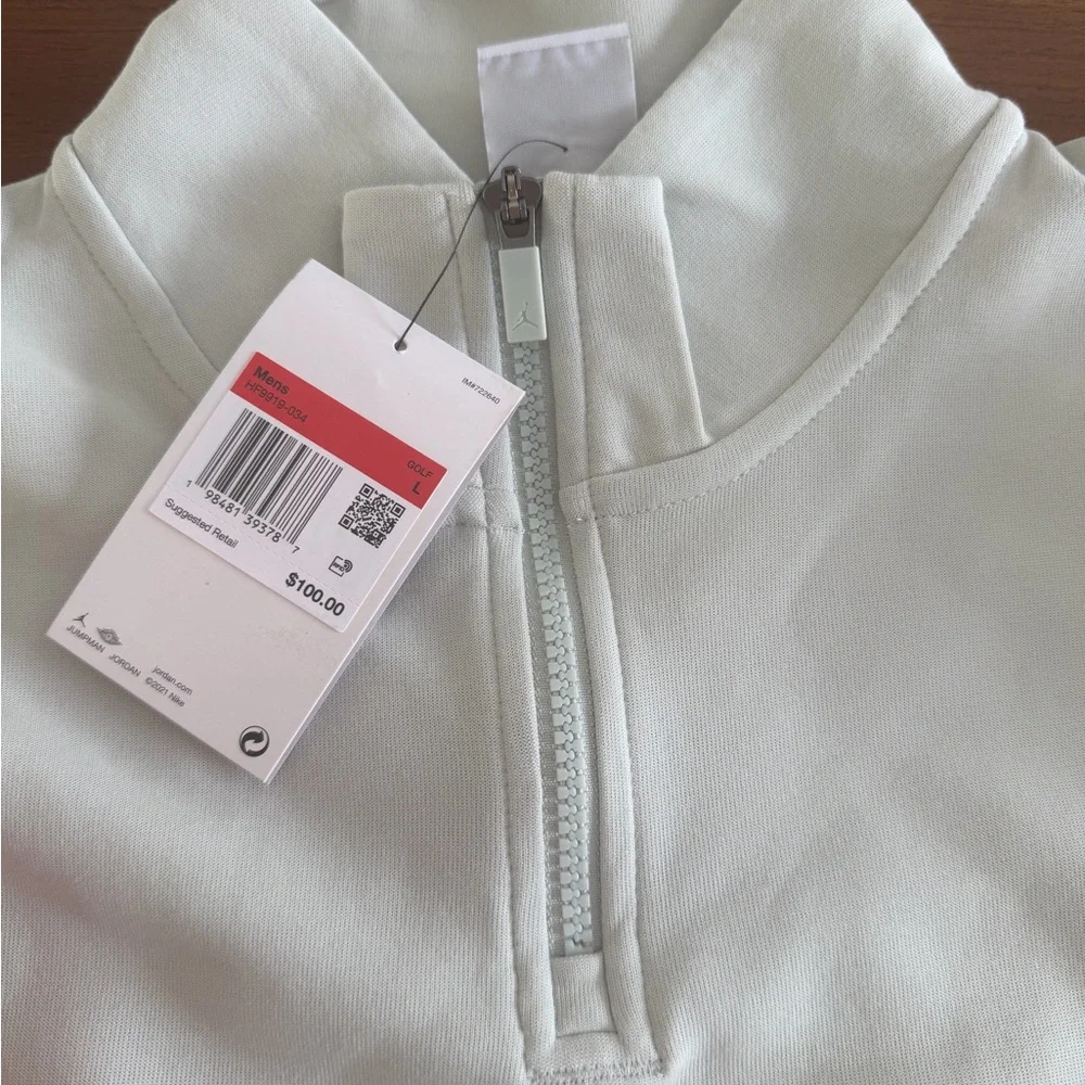 Jordan Men's Light Blue and White Quarter-Zip Pullover Sweatshirt